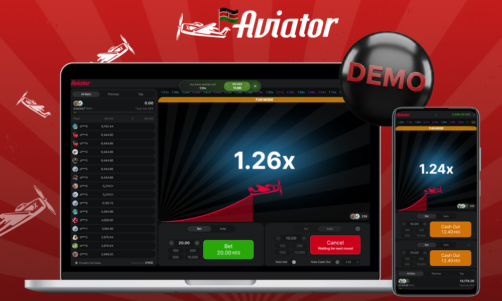 Aviator demo mode allows beginners in Kenya to practice for free and understand the mechanics of the game without risk